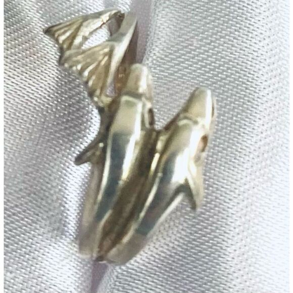 HD# Dolphins at Play Sterling 925 Silver Ring Sz 5 1/2 - Picture 5 of 6